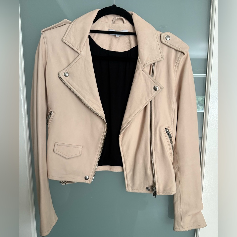 IRO Light Beige/Pink Leather Jacket